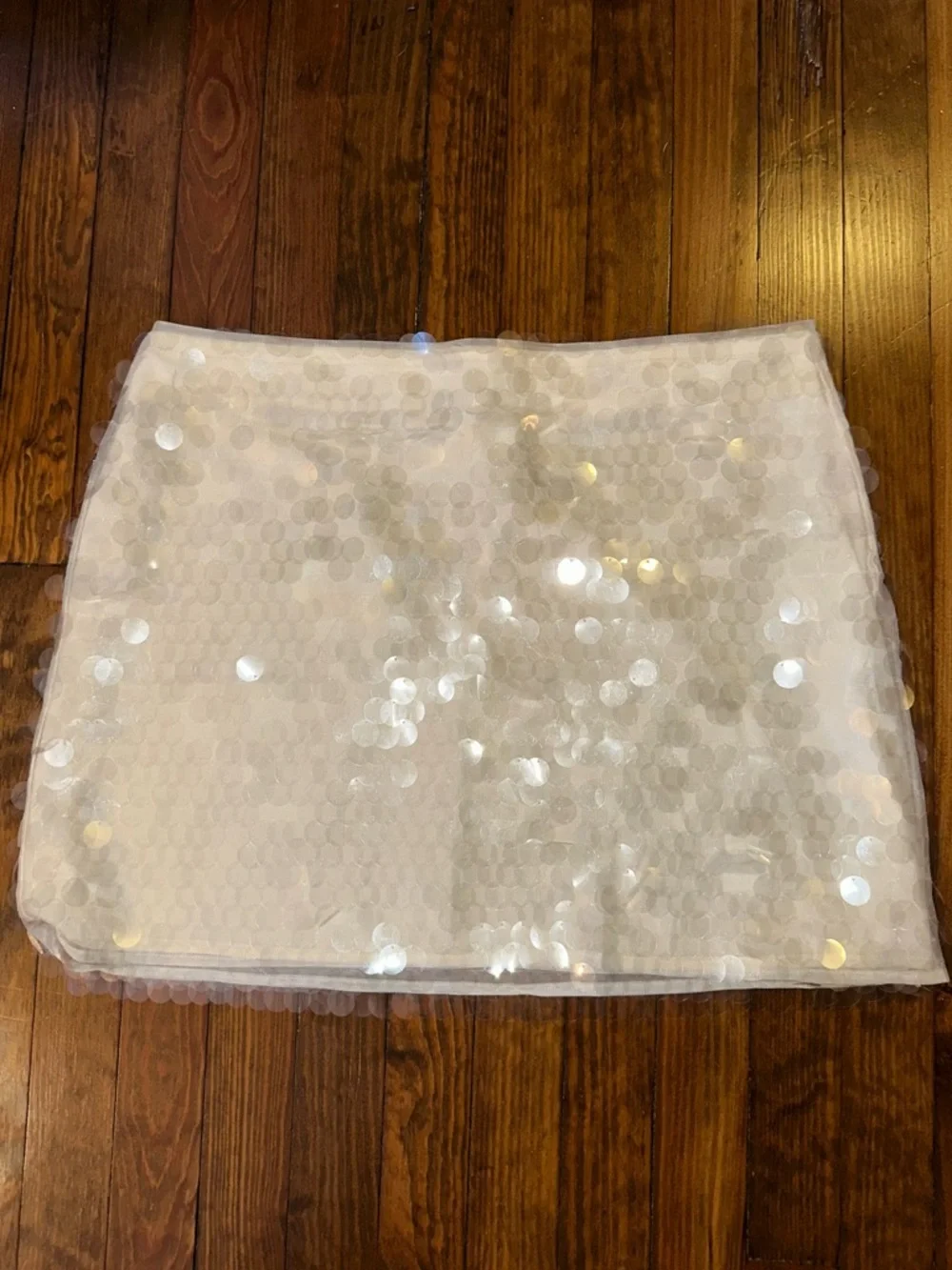 Clear Sequin Mini Skirt - Women's Party Skirt - Picture 1 of 3